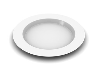 empty plate on a white background .3D illustration