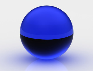  glossy sphere isolated on white ,3D rendering,
