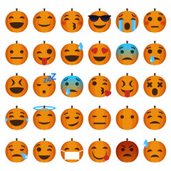 Pumpkin emoticon set