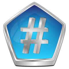 Hashtag Button - 3D illustration