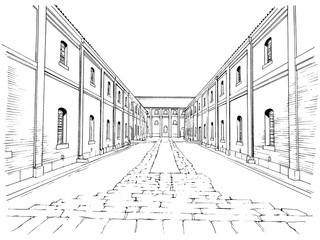 漫画風ペン画イラスト　明治大正