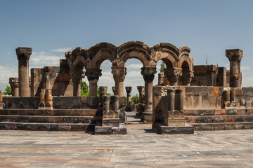 Fototapeta premium Ruins of the medieval Zvartnots cathedral, Armenia
