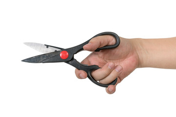Man hand with scissor