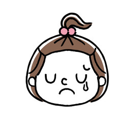 Fototapeta premium 女の子の表情：悲しい、涙 