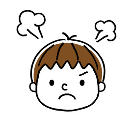 男の子の表情：怒る
