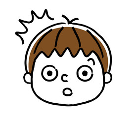 男の子の表情：驚く
