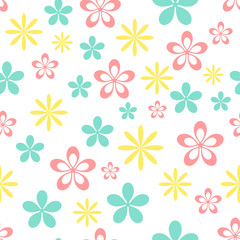 Fototapeta na wymiar Flower seamless pattern. Seamless flower pattern. Seamless pattern with flowers. Vector illustration. Vector texture. Vector seamless pattern.