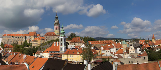 Naklejka na ściany i meble Cesky Krumlov. Panorama. South Bohemia, Czech Republic.