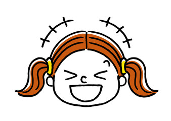 女の子の表情：笑う