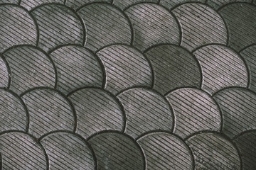 Street paving, fish scale pattern © Bits and Splits