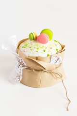 Easter cake on white