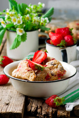 strawberry dark chocolate chunk wheat scones