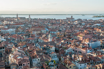 Fototapeta na wymiar Venice city from the view point of St.Mark's Campanile.