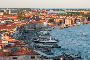 Fototapeta na wymiar Venice city from the view point of St.Mark's Campanile.