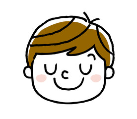 Fototapeta premium 男の子の表情：照れる、リラックス 