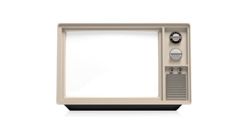 Vintage TV on white background. 3d illustration