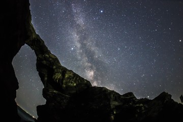 城ケ島馬の背洞門星空