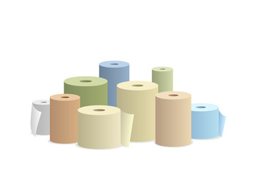Paper roll on white background vector illustration