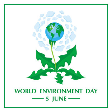 World Environment Day. Vector illustration with the image of planet Earth 