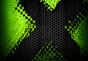 abstract green metal with x design background - 153775308