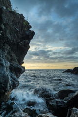 crashing waves seascape