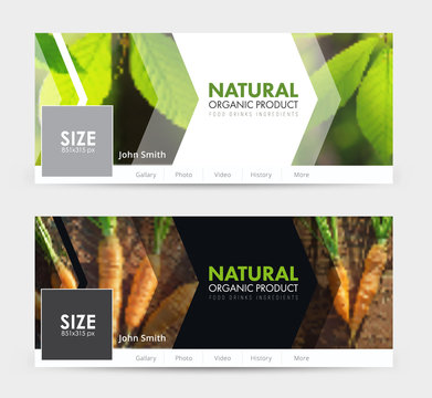 Universal Template banner for social networks for  natural products, harvest, agriculture