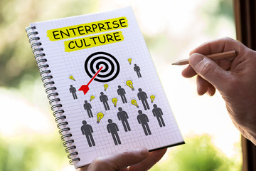 Enterprise culture concept on a notepad