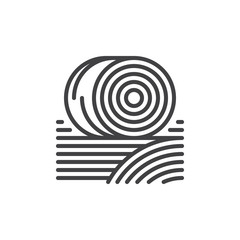 Bales of hay line icon, outline vector sign, linear style pictogram isolated on white. Symbol, logo illustration. Editable stroke. Pixel perfect © alekseyvanin