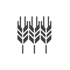 Wheat ear icon vector, filled flat sign, solid pictogram isolated on white. Symbol, logo illustration. Pixel perfect