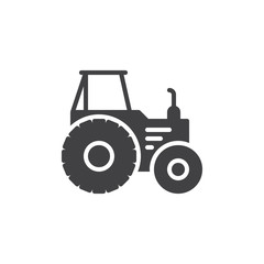 Tractor icon vector, filled flat sign, solid pictogram isolated on white. Symbol, logo illustration. Pixel perfect