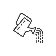 Watering can line icon, outline vector sign, linear style pictogram isolated on white. Symbol, logo illustration. Editable stroke. Pixel perfect