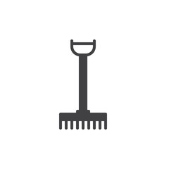 Rake icon vector, filled flat sign, solid pictogram isolated on white. Symbol, logo illustration. Pixel perfect