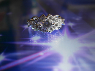 Beautiful silver ring with diamond