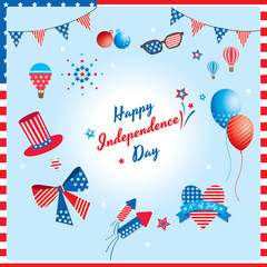 Obraz premium Ornaments for Independence day and Memorial day of United states, America, USA design with national flag pattern.