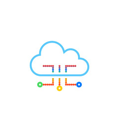 cloud computing line icon, outline vector logo illustration, linear pictogram isolated on white
