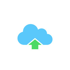 cloud upload icon vector, solid logo illustration, colorful pictogram isolated on white