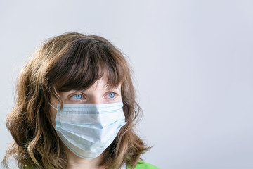 Woman in the medical mask