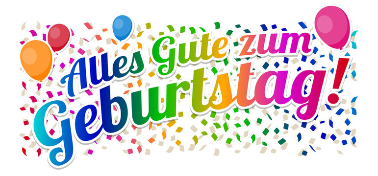 Alles Gute zum Geburtstag mit Konfetti und Ballons Vector Eps10