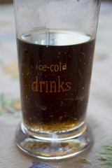 oil cruet and drink glass