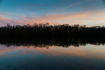 Abendrot Spiegelung im See