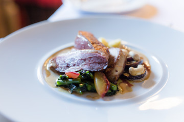 Gourmet meat dish with liver