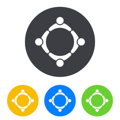 Icono plano circulo personas en circulo varios colores
