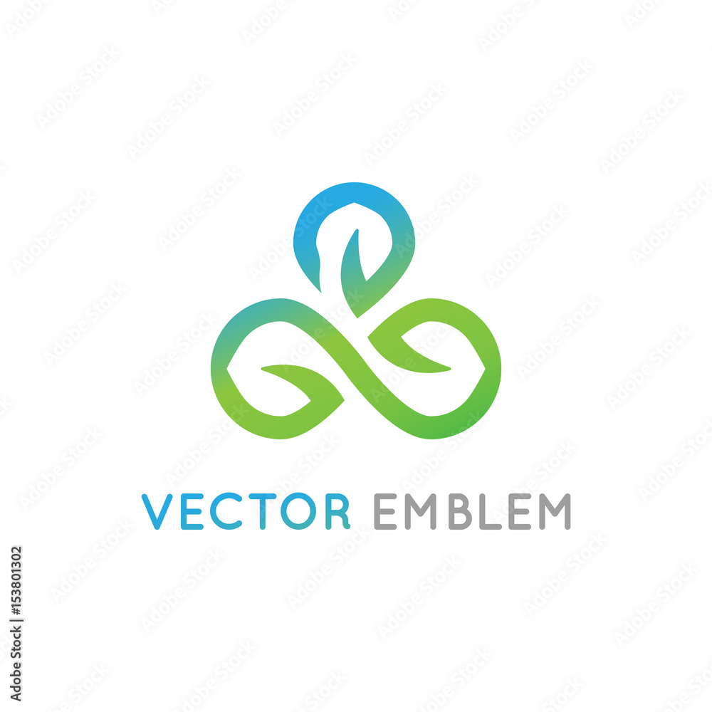 Poster vector abstract logo design template for alternative medicin