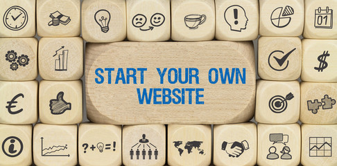 Start Your Own Website / Würfel mit Symbole