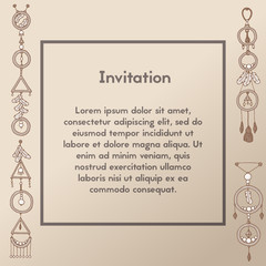 Vector invitation. Design swirly for events.