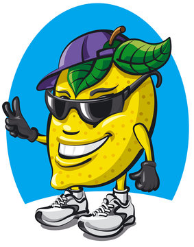 Naklejki  lemon character cartoon