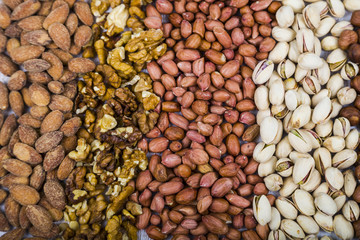 Background of nuts.