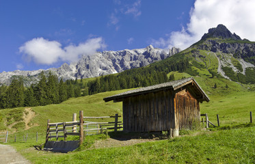 Hiking shack in the Alps