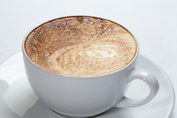cappuccino on the white background