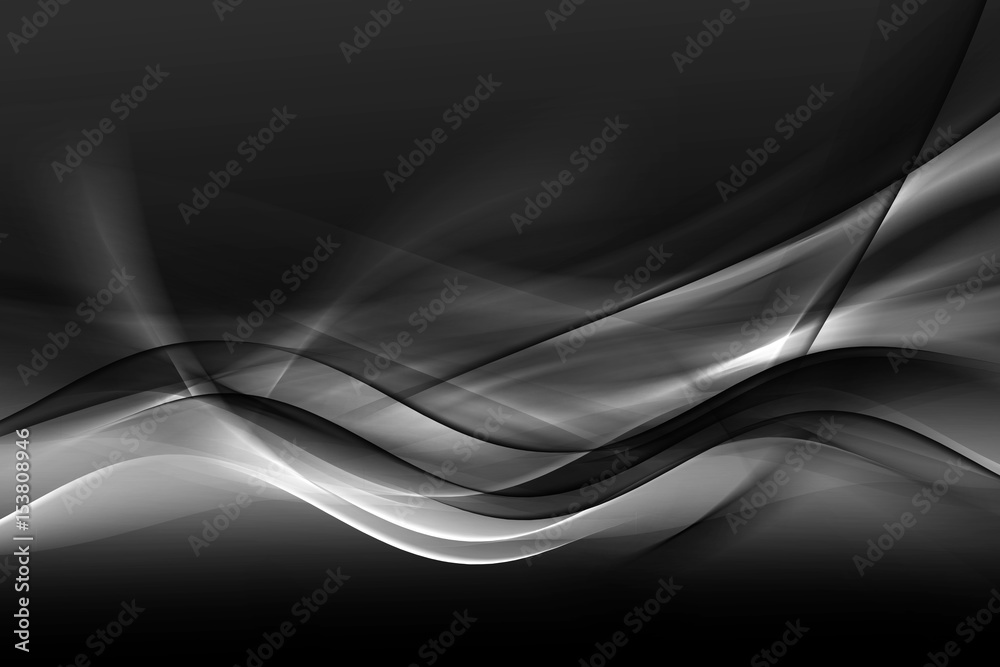 Fototapete design trendy element for card, website, wallpaper, presentation. greyscale modern bright waves art.